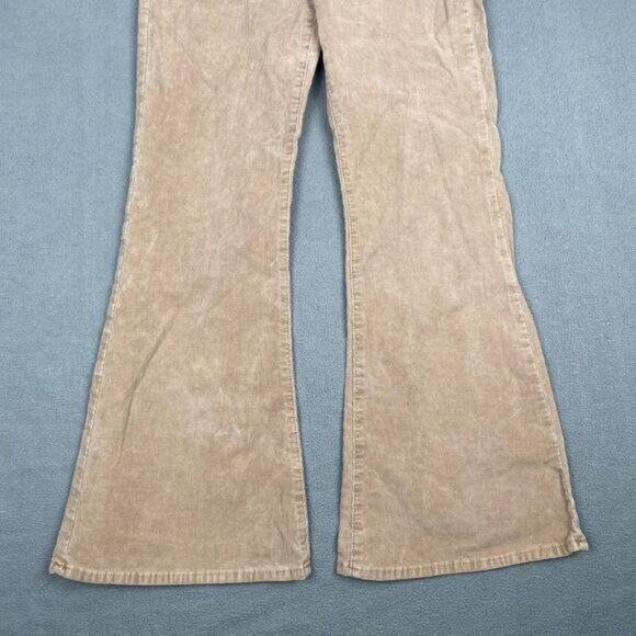 AMERICAN EAGLE WOMEN'S SIZE 10 BEIGE SUPER HI-RISE FLARE CORDUROY CHINO PANTS - Picture 15 of 15